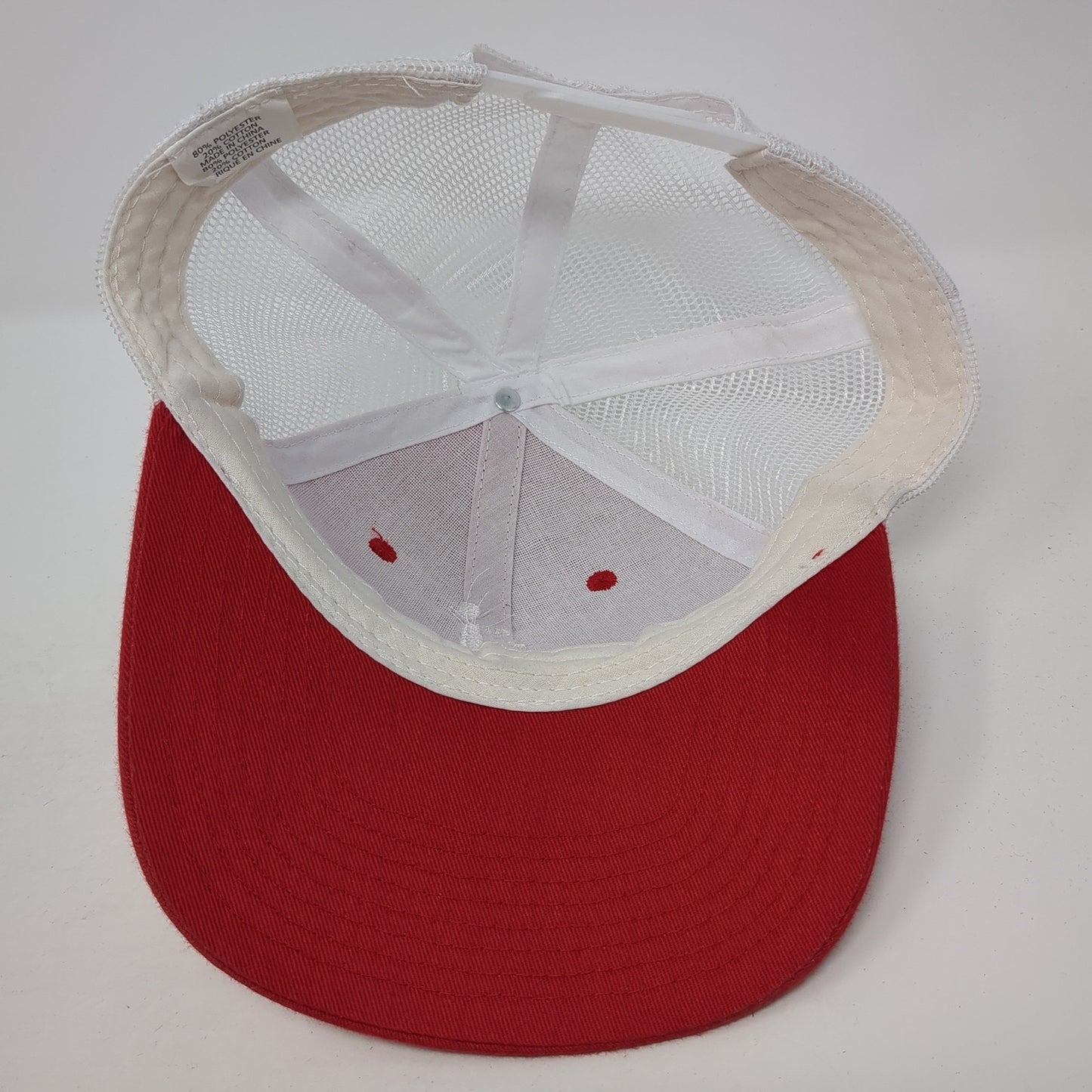 The J Snapback Trucker Hat Red One Size Mesh Back Embroidered Colorblock