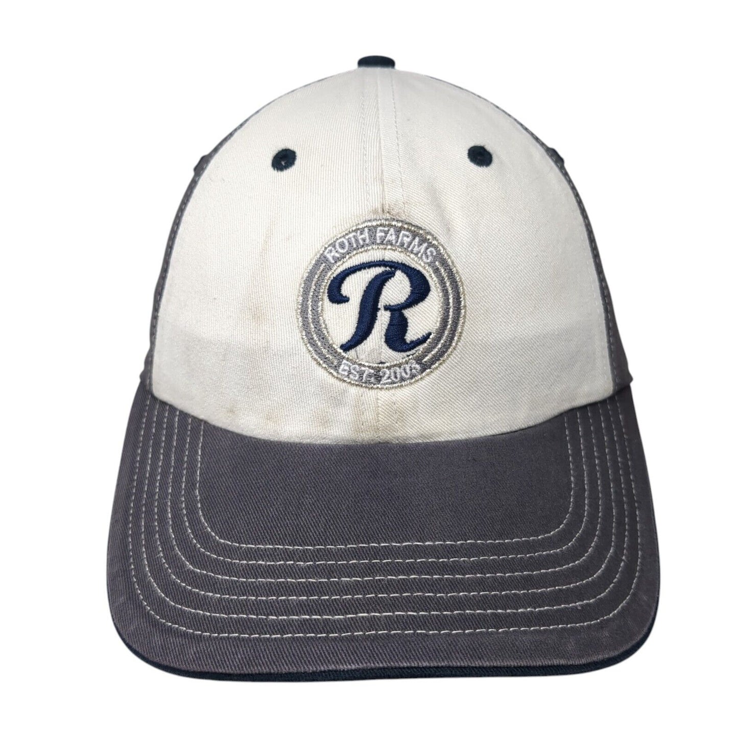 Roth Farms Est. 2003 Strapback Hat Gray M/L Adjustable Embroidered Richardson