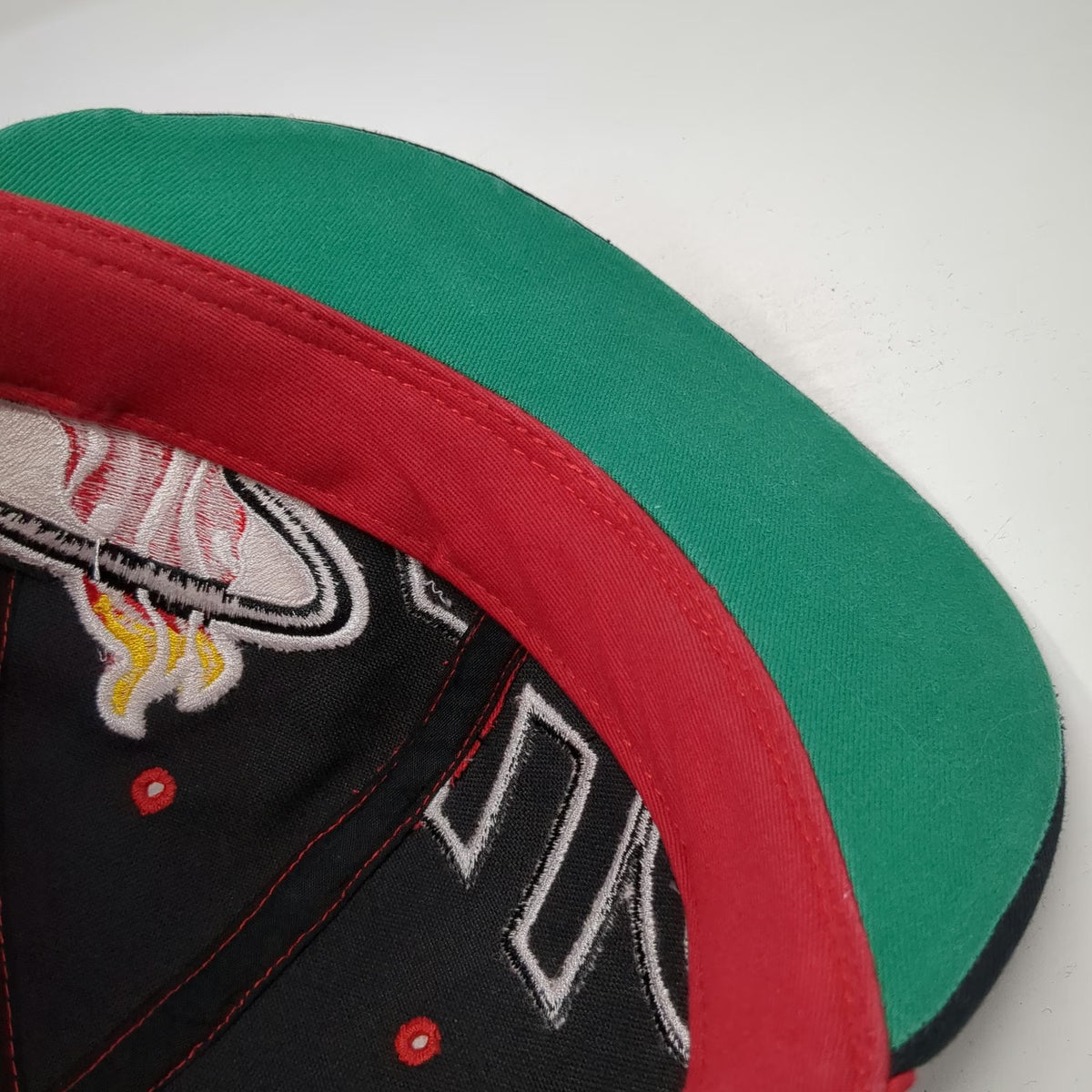 Miami Heat NBA 47 Brand Snapback Red Black One Size Green Underbrim HWC Logo Hat