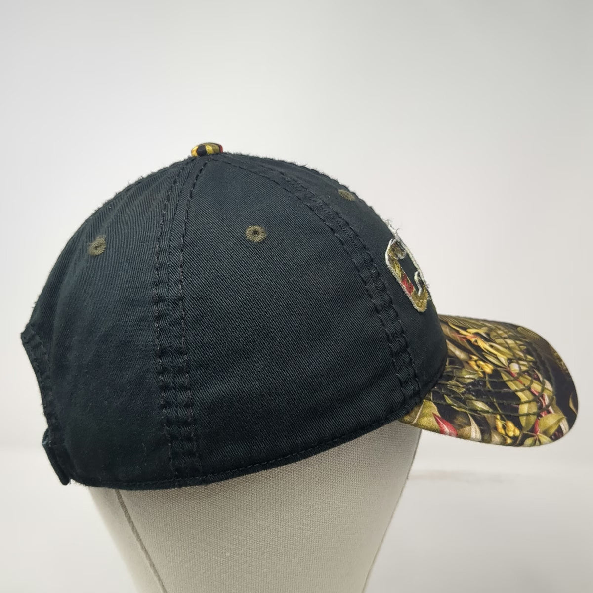 Banana Bay Cabos Mexico Black Baseball Cap Hat One Size Tropical Floral Print