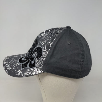 BKE Buckle Men's Slideback Hat Gray Adjustable Embroidered Rhinestone Accent