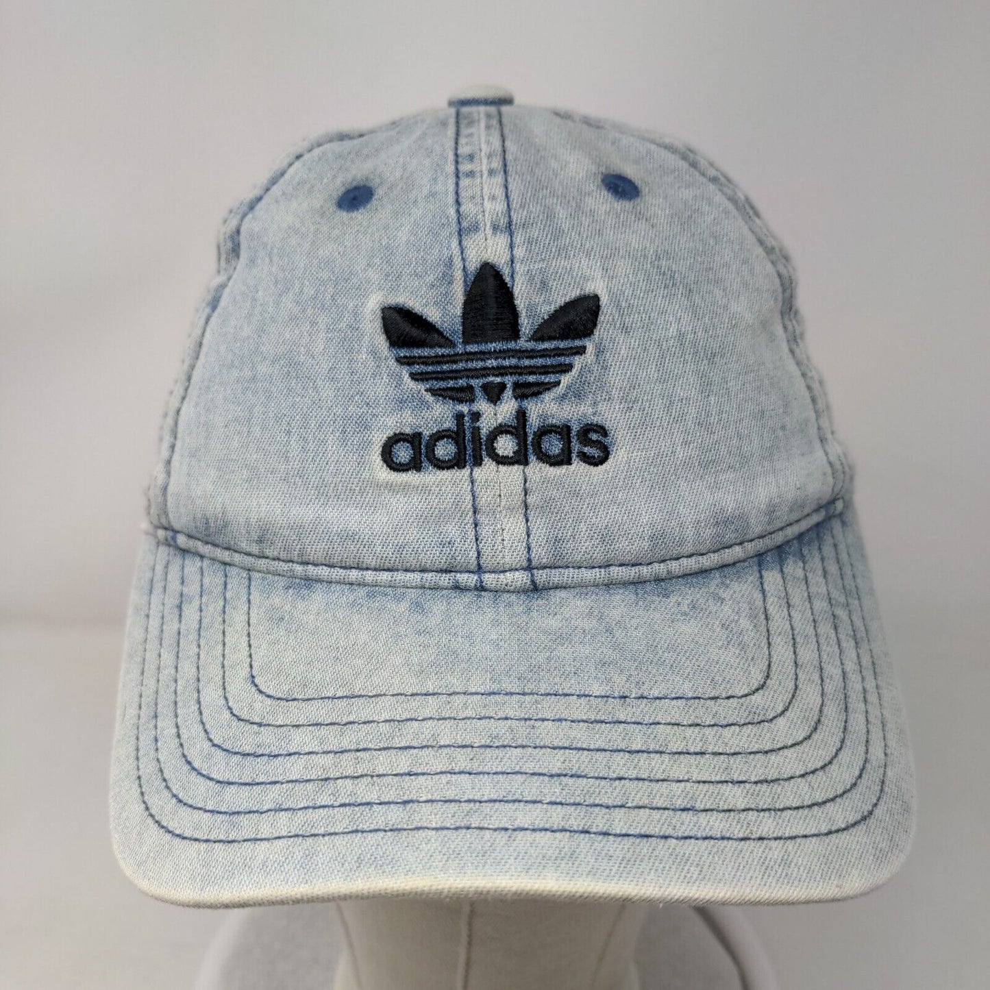 Adidas Trefoil Women's Slideback Hat Blue Denim OSFW Embroidered 3 Stripes