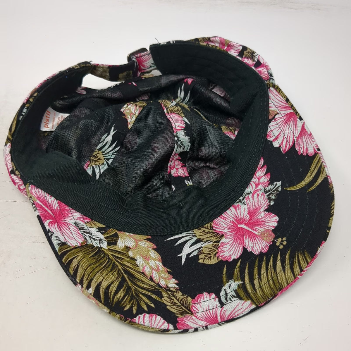 pistil Baseball Cap Black One Size Tropical Floral Hibiscus Print Hat Cotton