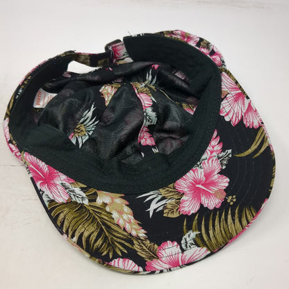 pistil Baseball Cap Black One Size Tropical Floral Hibiscus Print Hat Cotton