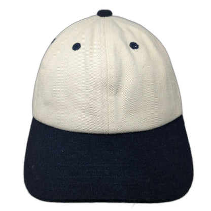 Brandy Melville Baseball Cap Beige Blue One Size Leather Slideback Blank Hat