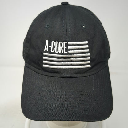 New Era Baseball Cap Black One Size A-CORE Logo Embroidered Cotton Slideback Hat