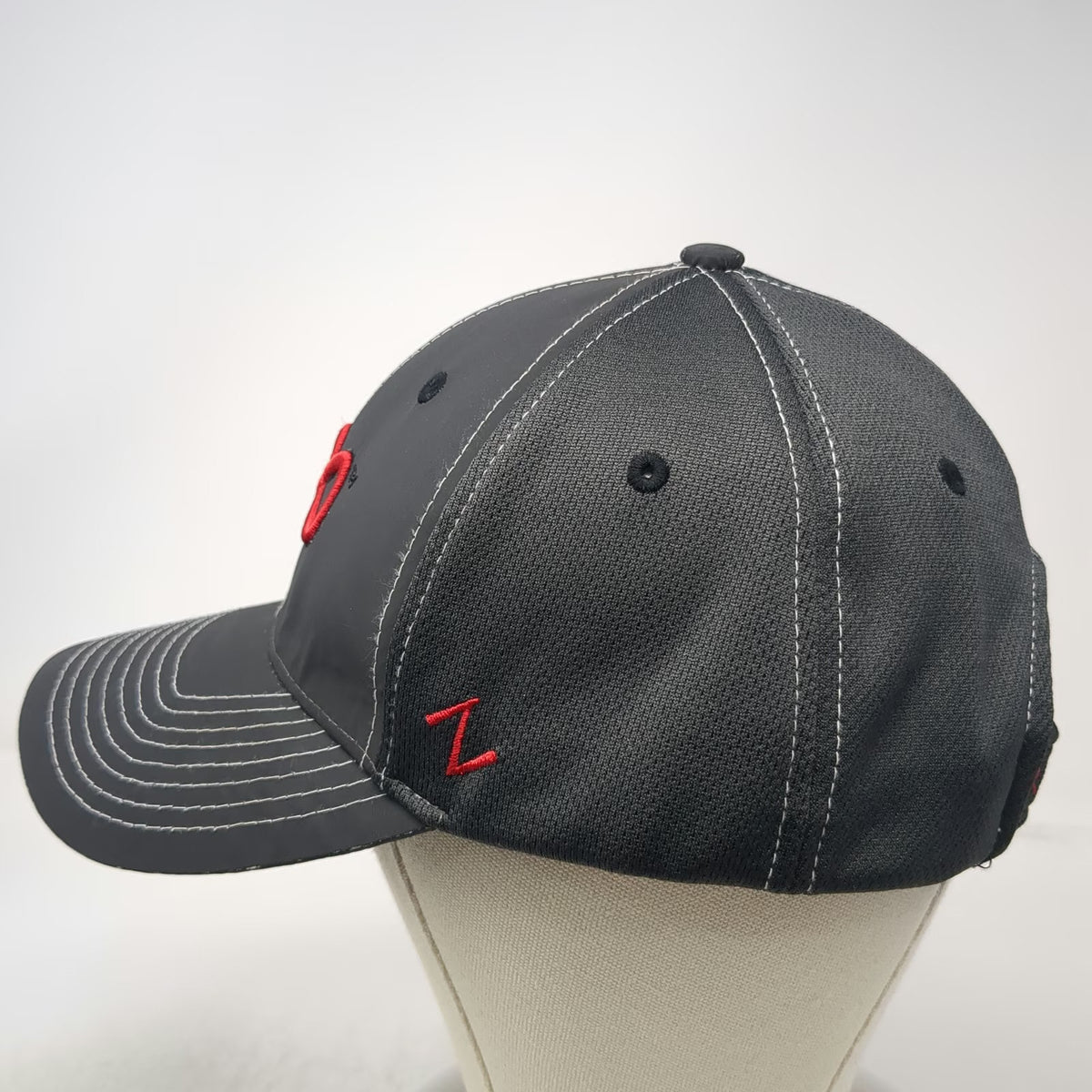 Zephyr Baseball Cap Gray One Size Park City Red Embroidery Performance Mesh Hat