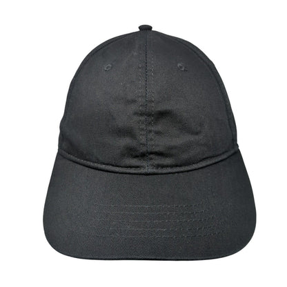Unbranded Strapback Hat Black Soot One Size Adjustable Vent Holes Blank
