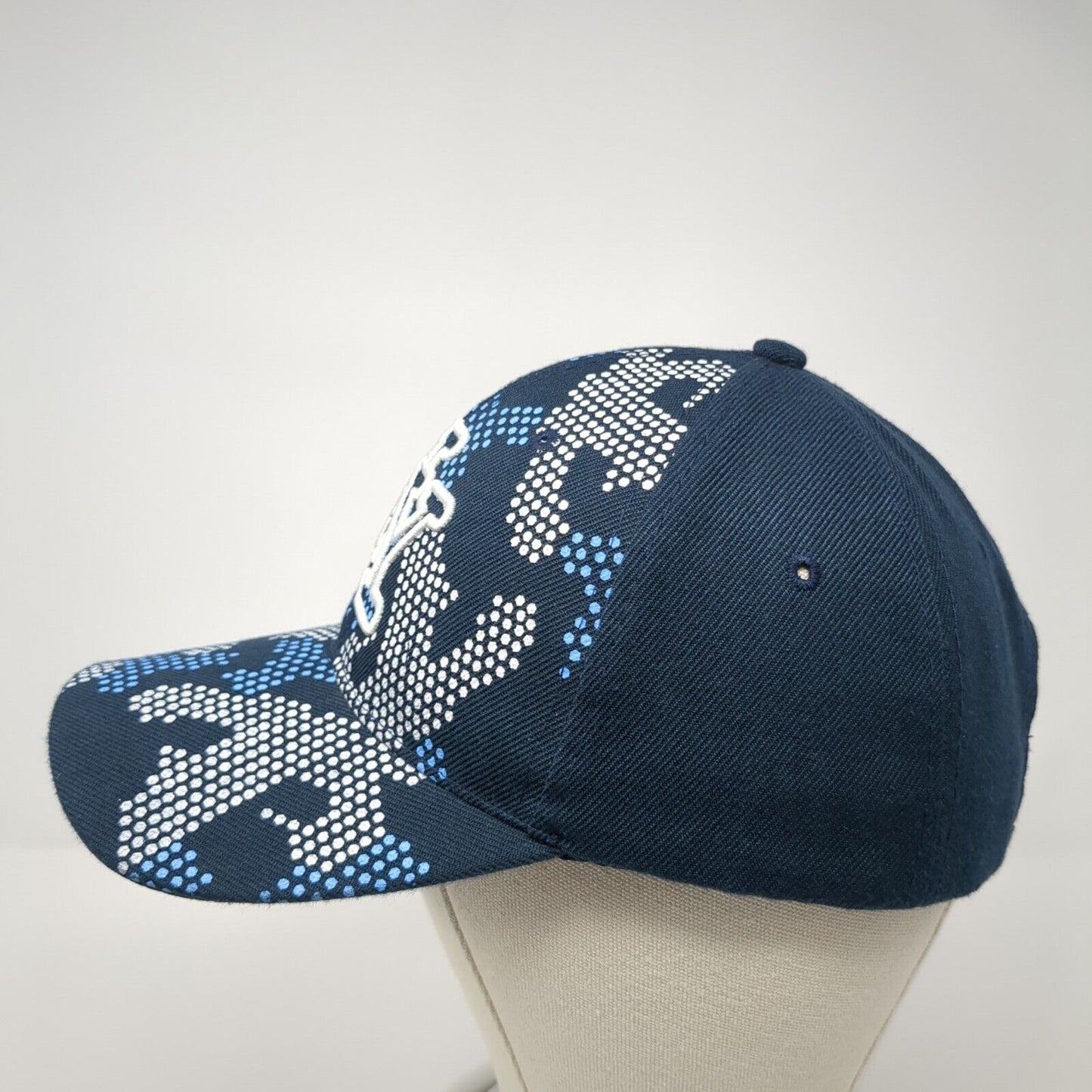 NY Strapback Hat Blue One Size Adjustable Embroidered 6 Panel Outdoor