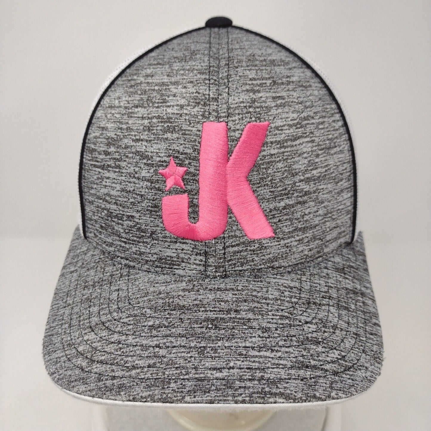 Pacific Headwear Snapback Mesh Back Trucker Hat Gray OSFA Embroidered