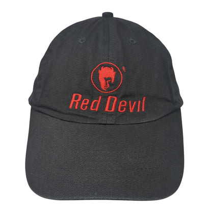 Red Devil Strapback Hat Black One Size Adjustable Embroidered 6 Panel