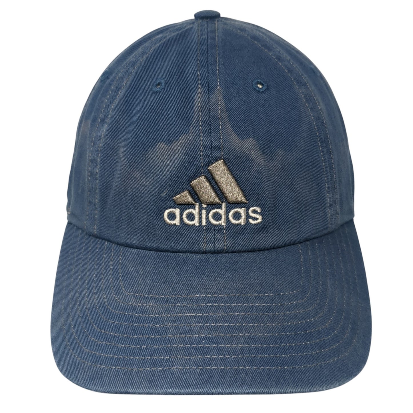Adidas Slideback Hat Blue One Size Embroidered 3 Stripes Logo Adjustable