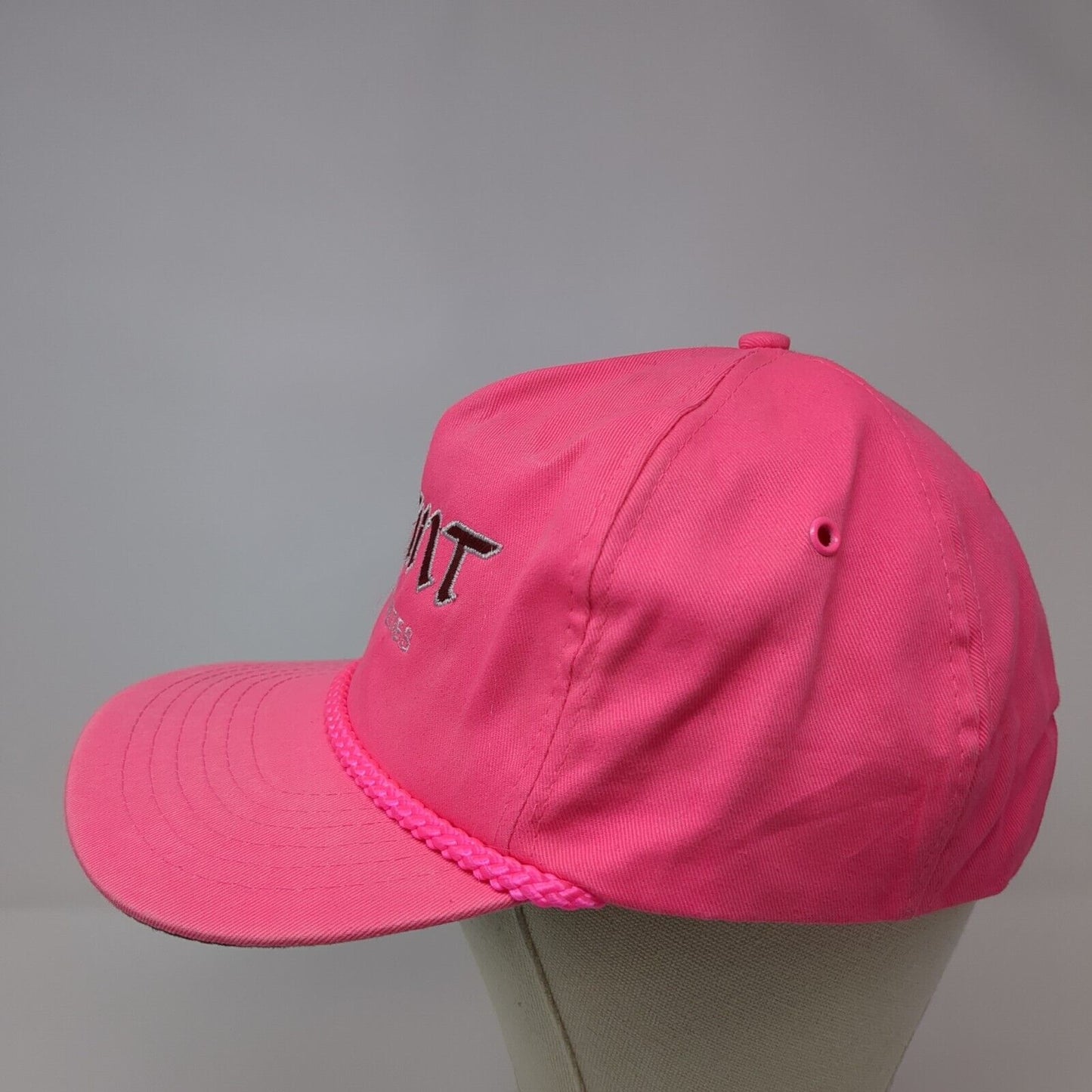 Grant Wood Specialties Slideback Hat Pink OS Adjustable Embroidered Rope San Sun