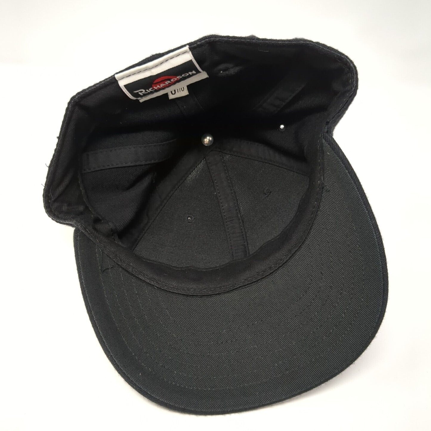 Richardson Pro Model Fitted Hat Black 6 7/8 Solid Blank Vent Holes