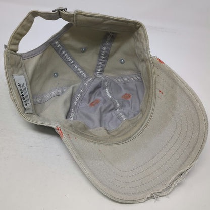 Adidas Baseball Cap Beige One Size Distressed Trefoil Slideback Strapback Hat