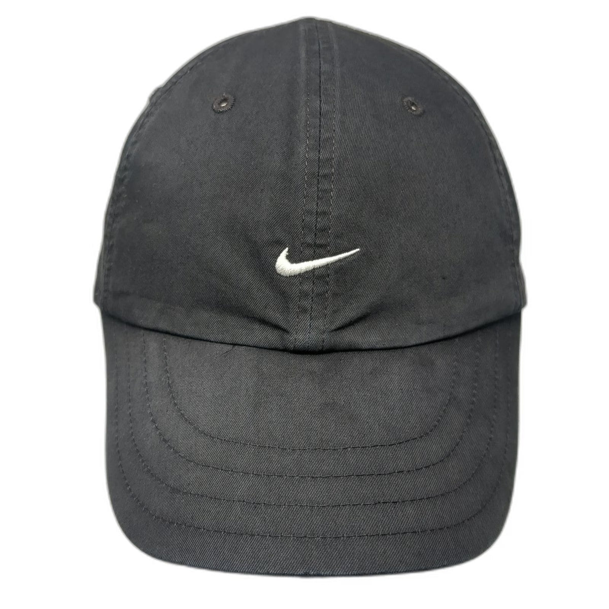 Nike Baseball Cap Black Strapback Embroidered Swoosh Logo Cotton Hat Vintage