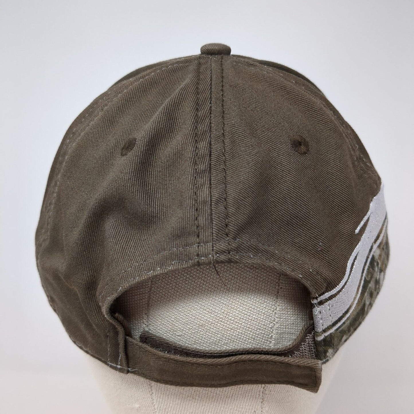 John Deere Strapback Hat Brown One Size Adjustable Embroidered 6 Panel Cotton