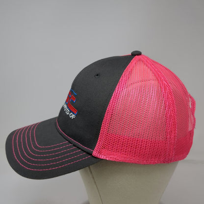 Cap America Gray Pink One Size Trucker Hat Farmers Supply Co-op Mesh Snapback