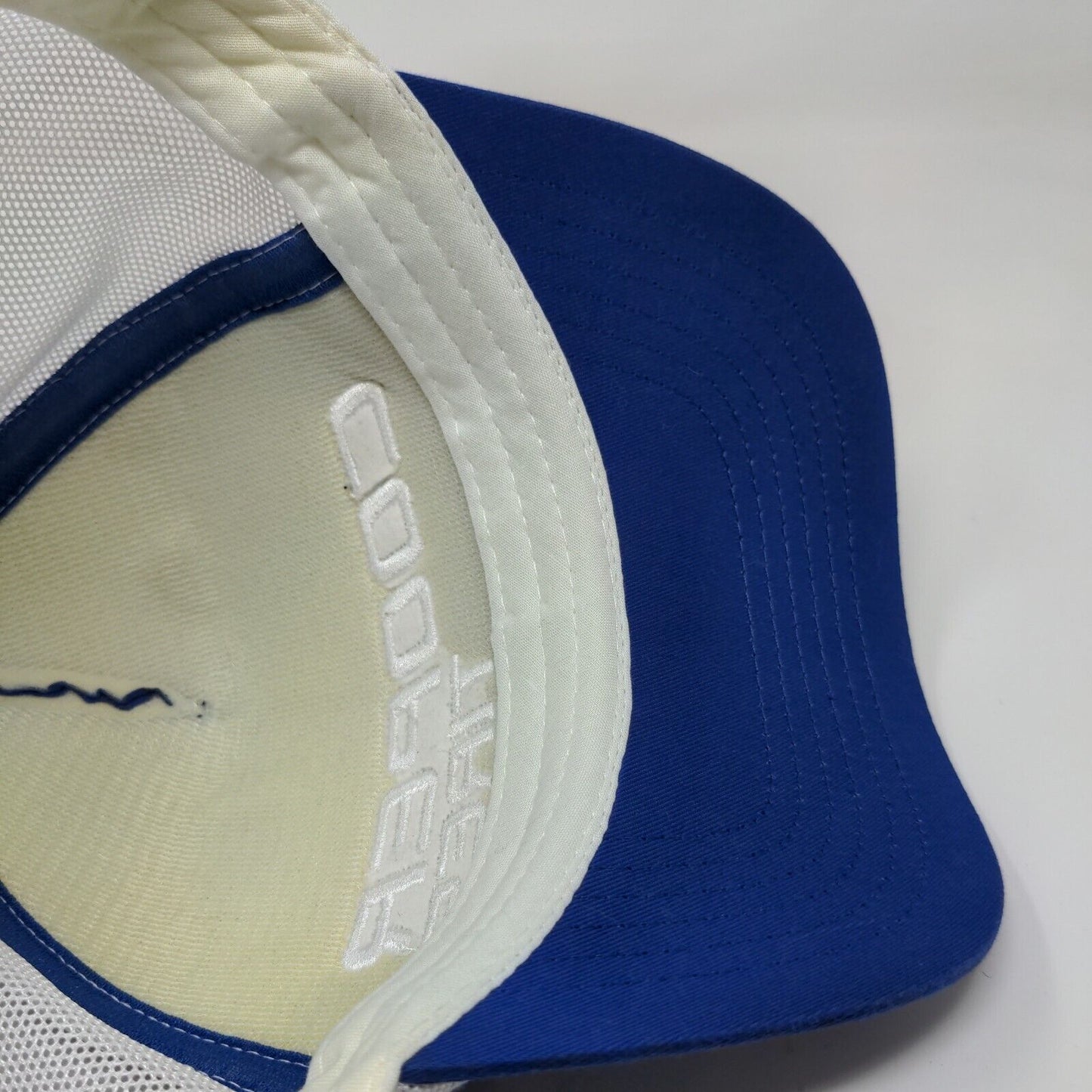 Cooper Tires Men's Strapback Mesh Back Hat Blue White Embroidered Logo