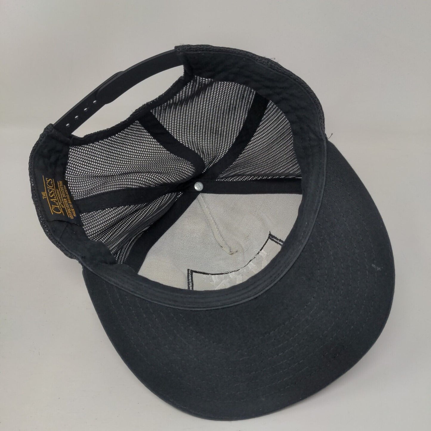 Free Man Snapback Mesh Back Trucker Hat Black One Size Embroidered