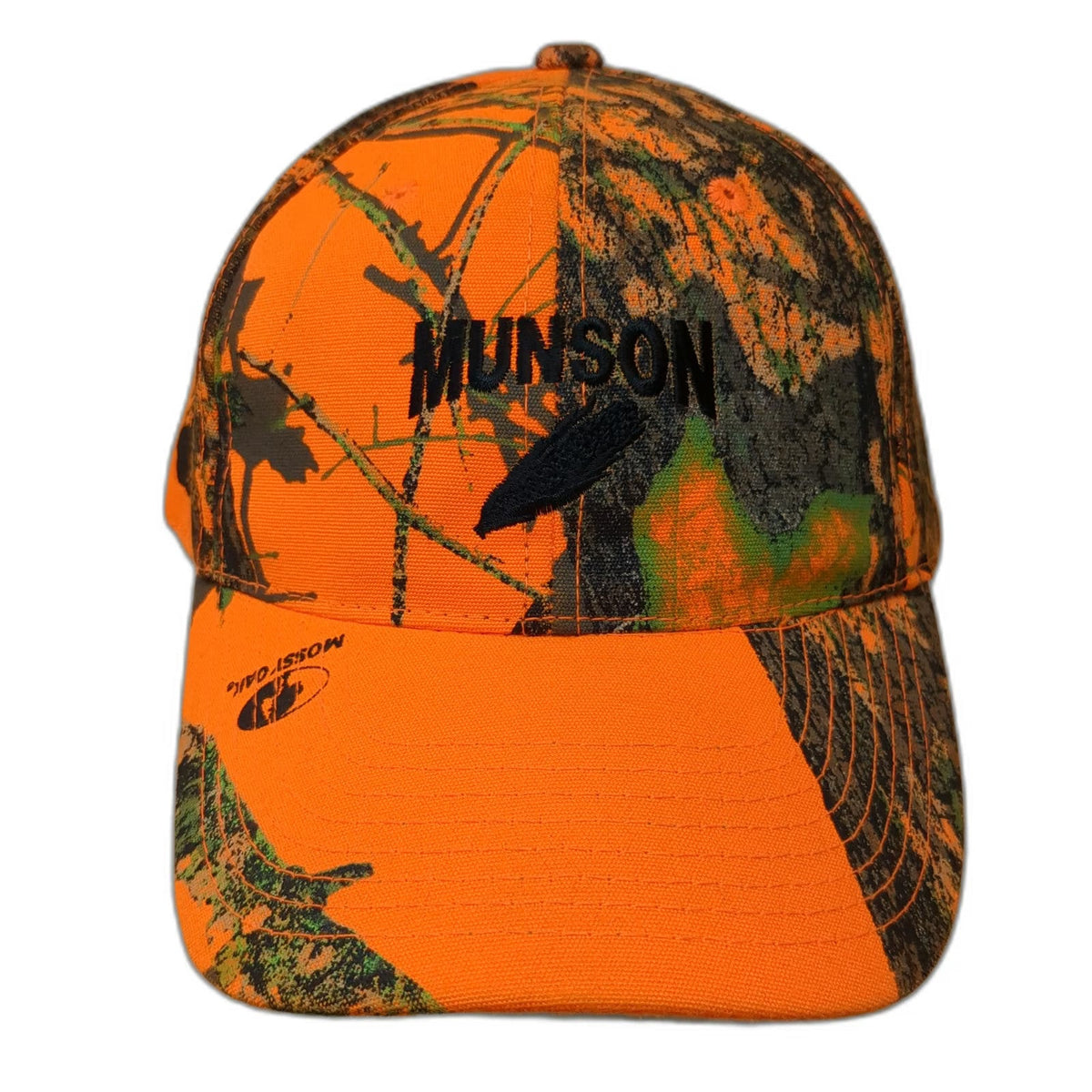 Mossy Oak Baseball Cap Orange Camo One Size Munson Arrowhead Strapback Hat