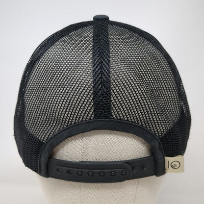 tentree Trucker Hat Black One Size Mesh Forest Landscape Graphic Snapback Hat