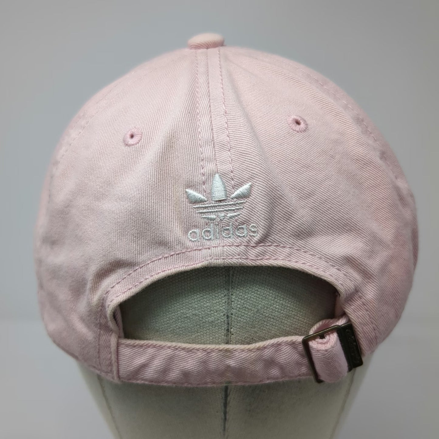 Adidas Baseball Cap Pink One Size Trefoil Logo Slideback Cotton Curved Brim Hat