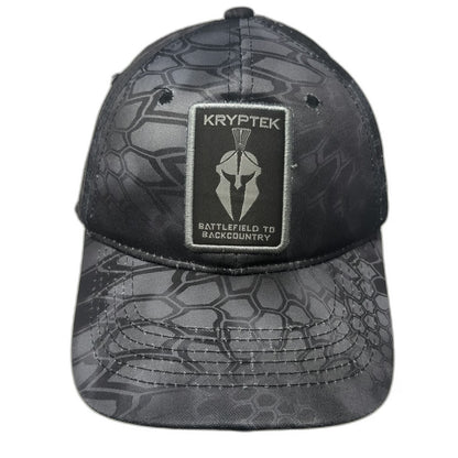 Kryptek Baseball Cap Black One Size Typhon Camo Spartan Patch Strapback Hat