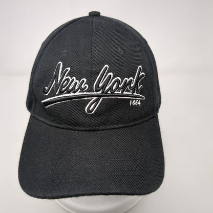New York 1664 Strapback Hat Black OSFA Solid Adjustable Embroidered