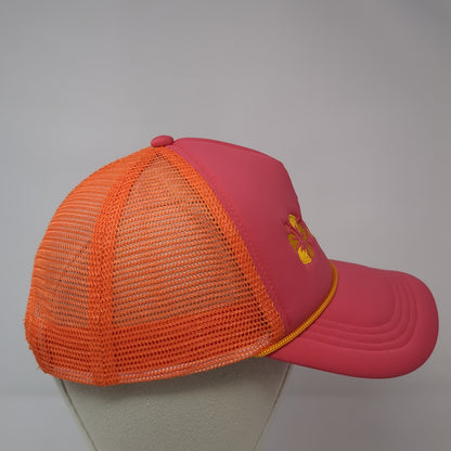 Hibiscus Flower Trucker Hat Multicolor One Size Adjustable Mesh Back Rope