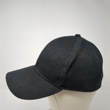 Unbranded Fitted Hat Black 7 1/4 Solid Vent Holes Outdoor Blank 6 Panel