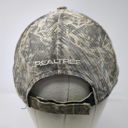 Realtree Baseball Cap One Size Brown Black Camo Mesh Strapback Antler Logo Hat