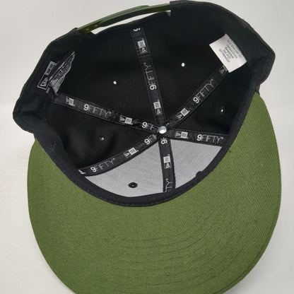 New Era Snapback Black Green One Size Camo Flat Brim Deep Clothing Brand Hat