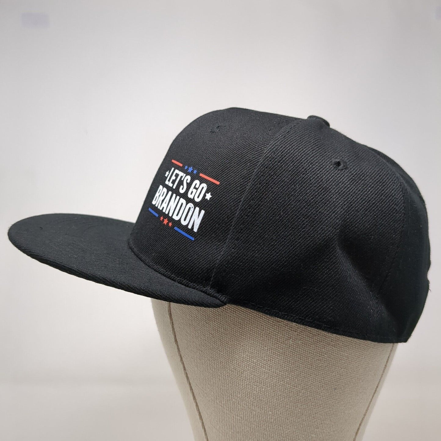 Let's Go Brandon Snapback Hat Black OSFA Adjustable Solid 6 Panel