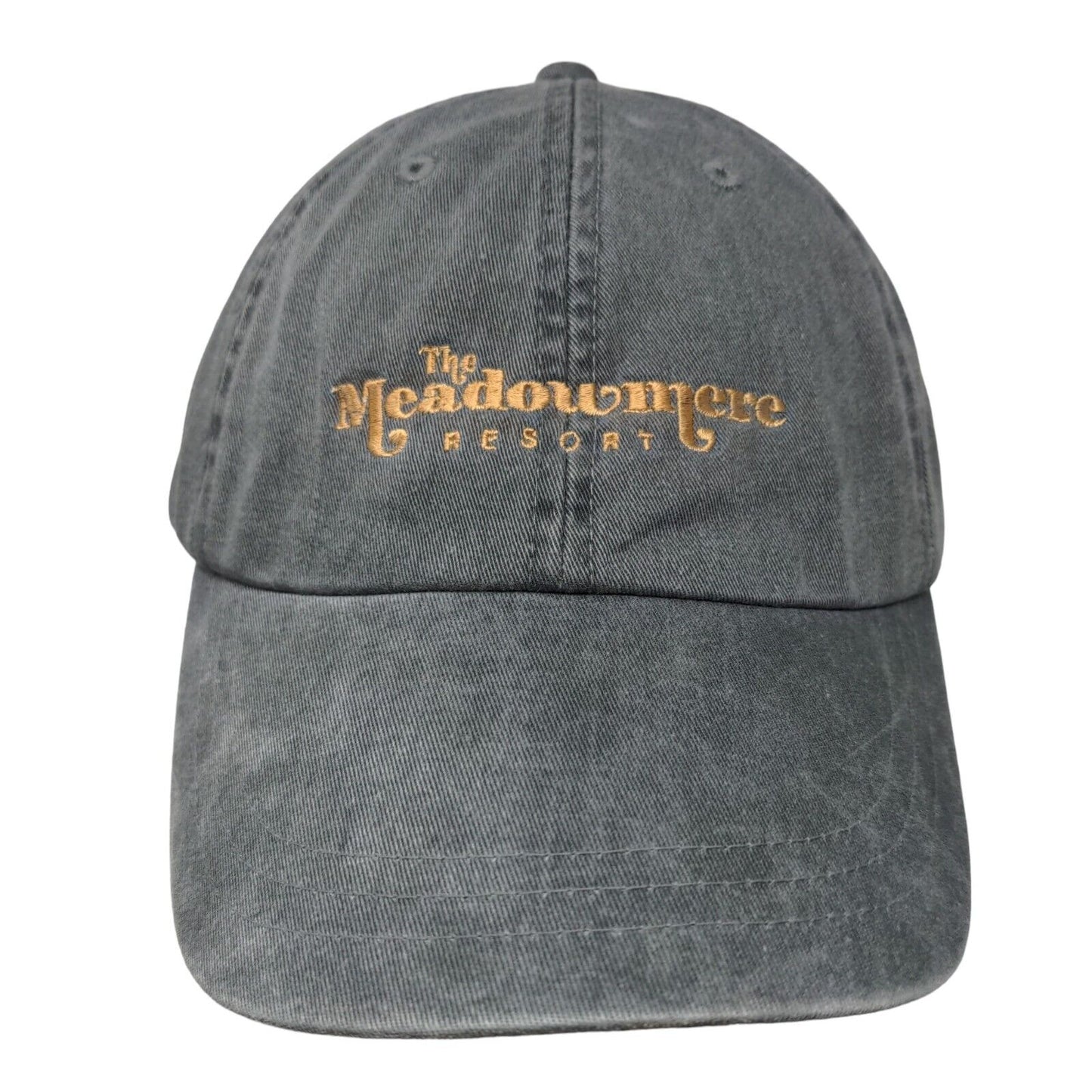 The Meadowmere Resort Slideback Hat Gray One Size Embroidered 6 Panel Adams