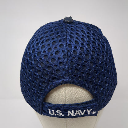 United States Navy Strapback Hat Blue One Size Adjustable Embroidered