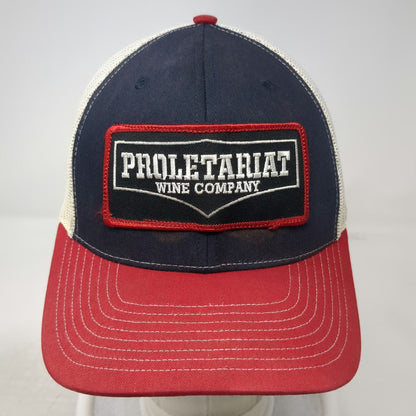 Richardson Trucker Hat Blue Red White OSFM Proletariat Wine Company Mesh Back