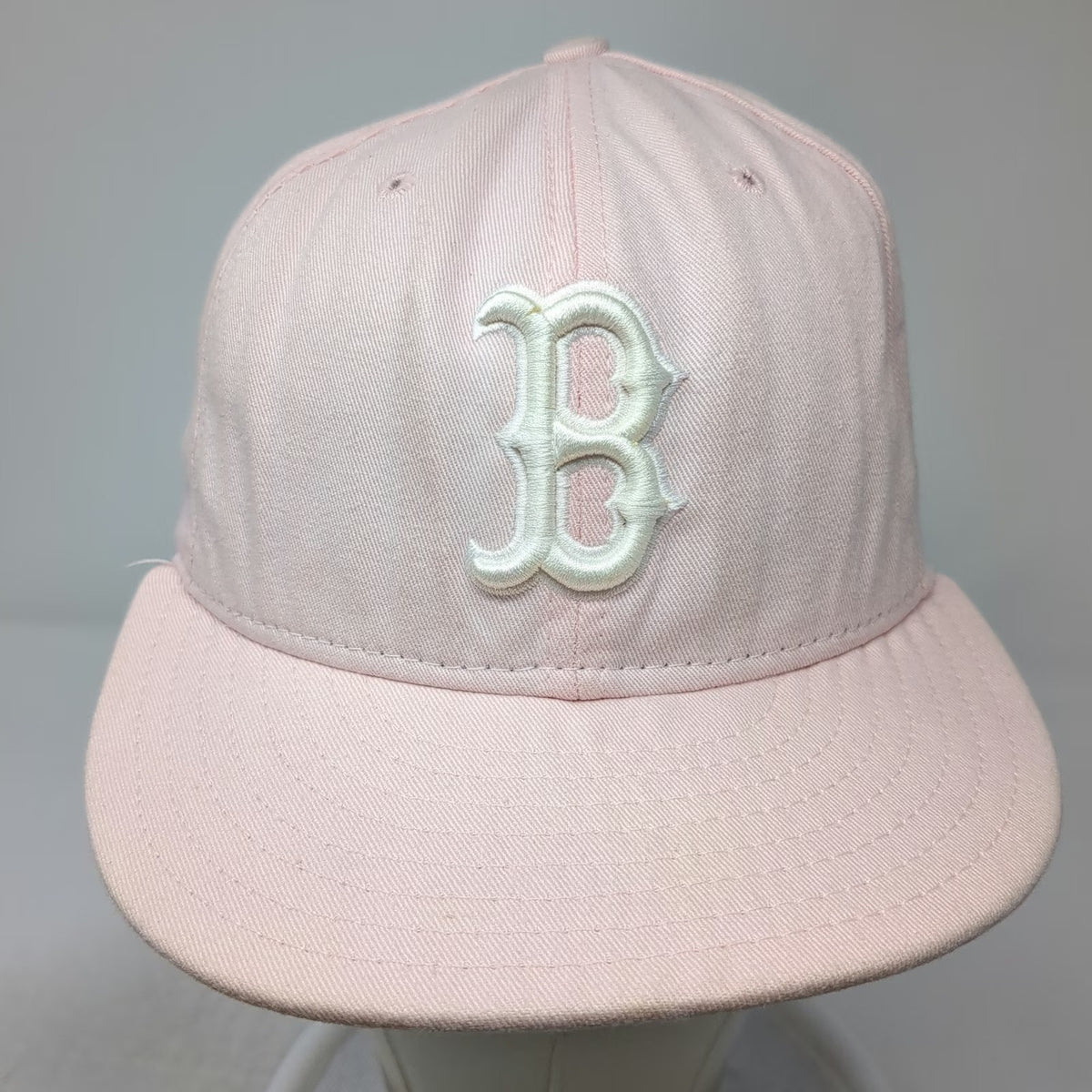 Boston Red Sox MLB New Era Baseball Cap Pink 7 Fitted Wool Hat Flat Brim Logo