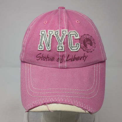 NYC Statue of Liberty Strapback Hat Pink One Size Adjustable Outdoor