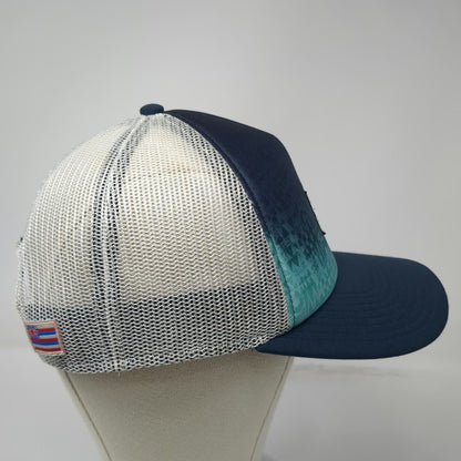 Quiksilver Trucker Hat Blue One Size Hawaii Mesh Back Logo Snapback Gradient