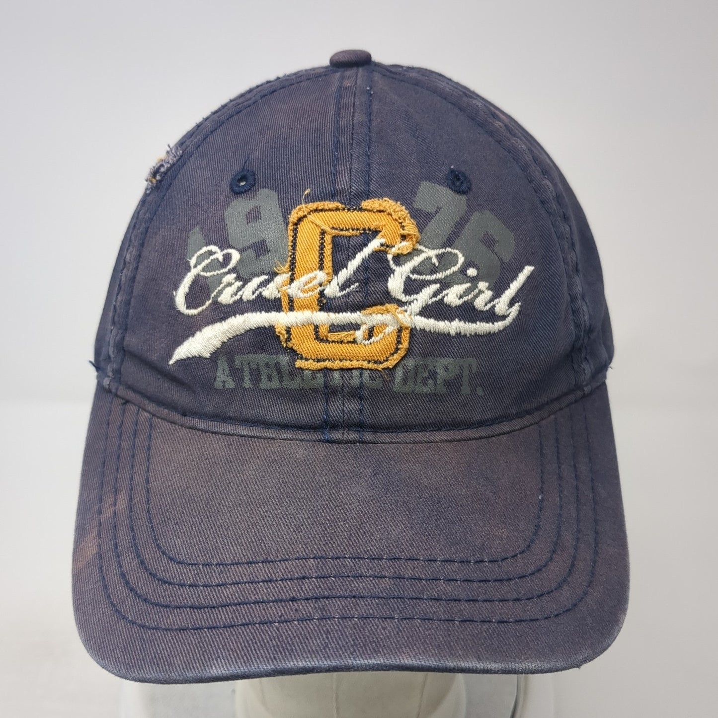 Cruel Girl Athletic Dept. Baseball Cap Blue One Size Adjustable Embroidered