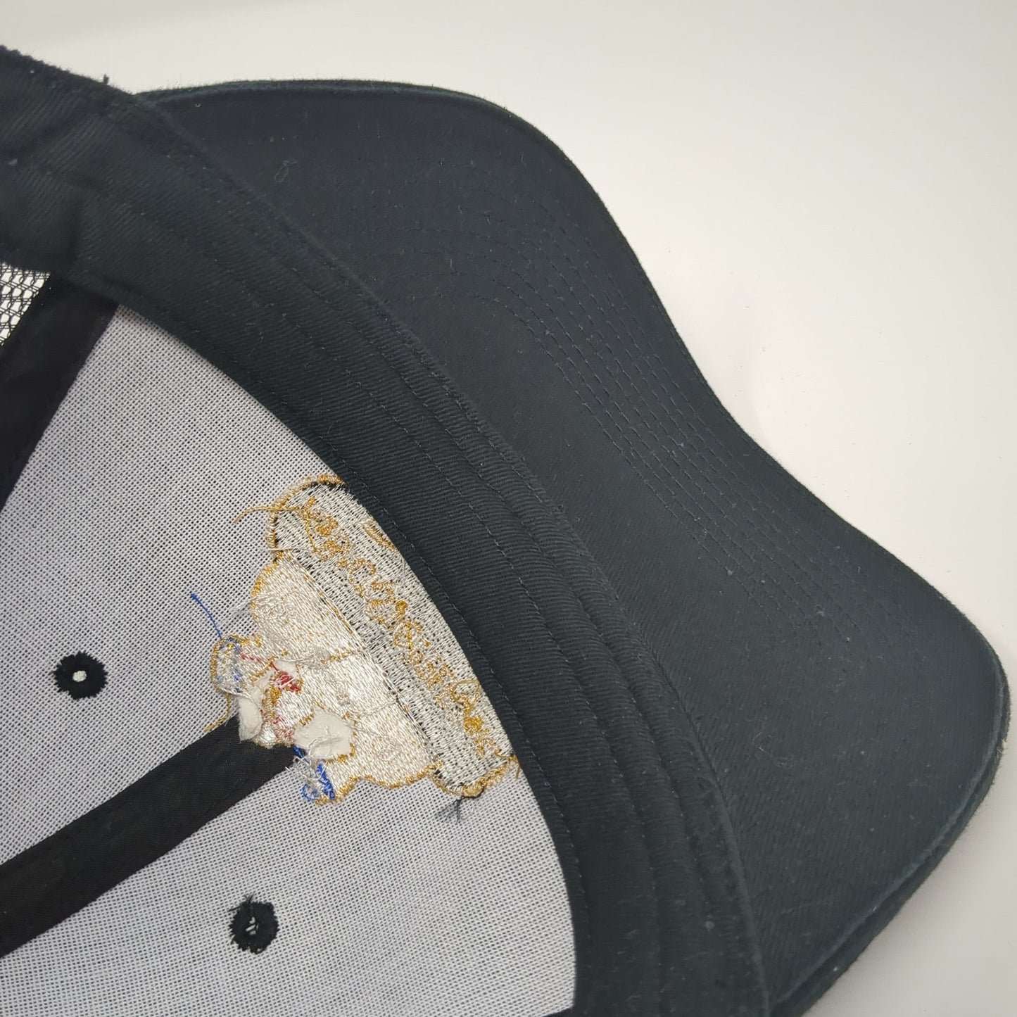 The BackStoppers, Inc. Strapback Trucker Hat Black One Size Mesh Back