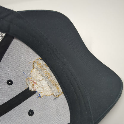 The BackStoppers, Inc. Strapback Trucker Hat Black One Size Mesh Back