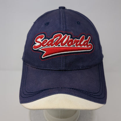 SeaWorld Adventure Parks Strapback Hat Blue OSFA Adjustable Embroidered