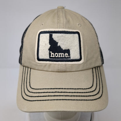 Home Idaho Strapback Trucker Hat Tan One Size Adjustable Embroidered Mesh Back