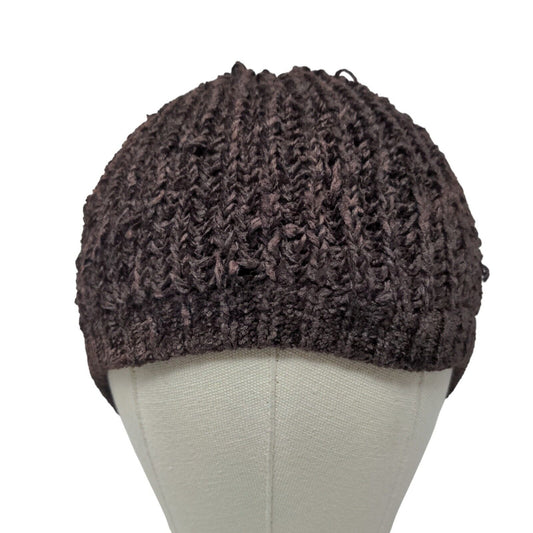 Charter Club Women's Knit Beanie Hat Brown Rayon Acrylic Blend