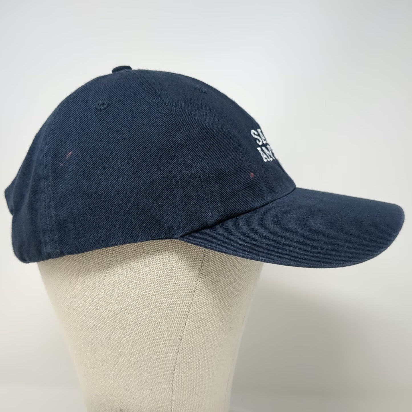 Richardson Baseball Cap Blue One Size Saint Anselm Cotton Slideback Hat Logo