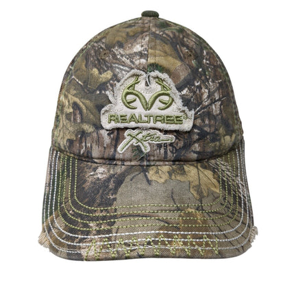 Realtree Strapback Trucker Hat Camouflage OS Adjustable Mesh Back Distressed