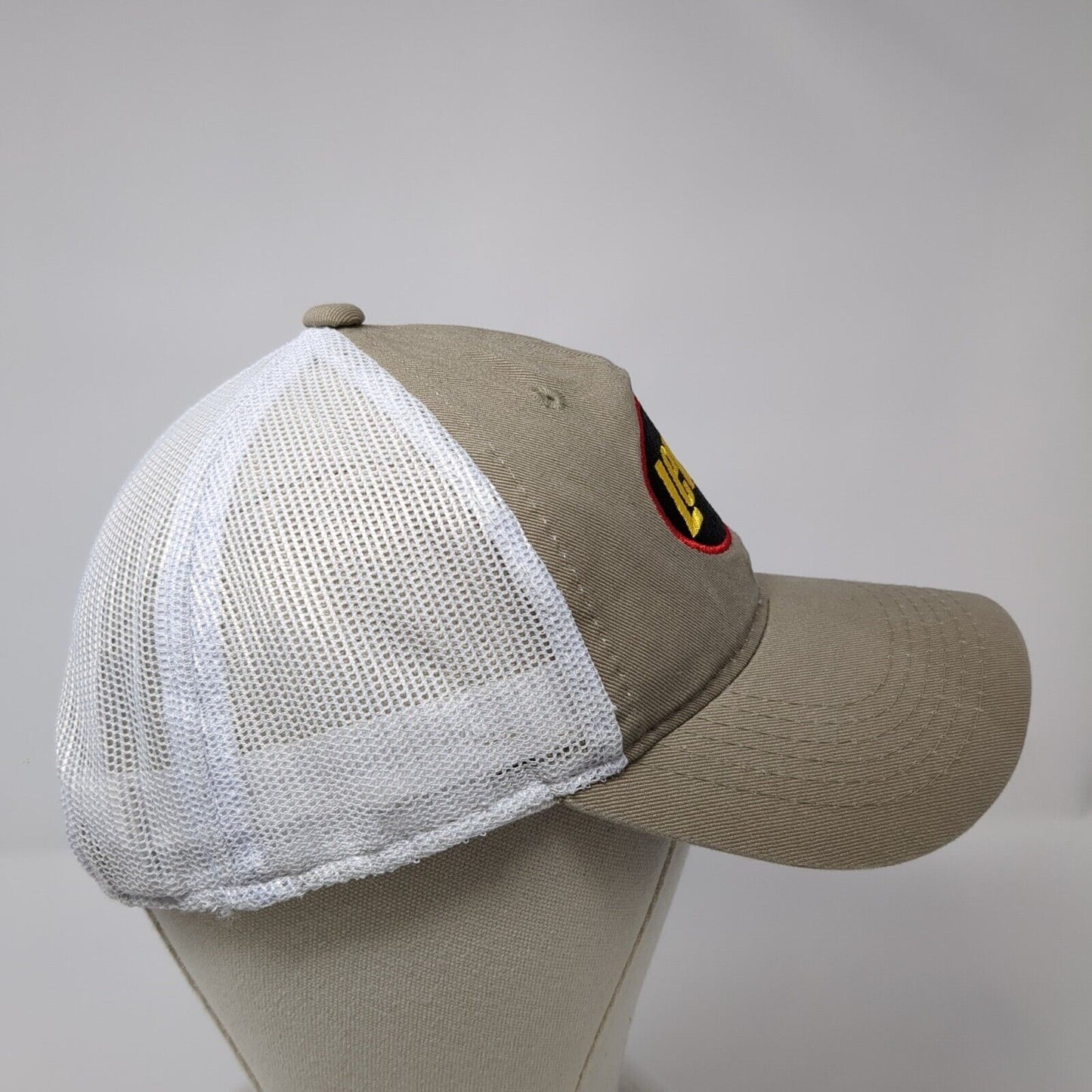 Lew's Strapback Mesh Back Trucker Hat Brown One Size Outdoor Cap 6 Panel