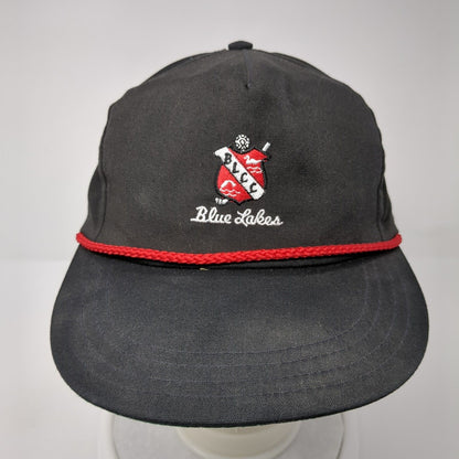 Blue Lakes Slideback Hat Black One Size Adjustable Embroidered Rope Town Talk